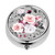 Udoosun Round Pill Box,3 Compartment Pill Box Mini Decorative Pocket Purse Portable Travel Medicine Tablet Vitamin Holder Organizer Pill Case,Flowers And Leaves