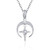 SFERT 925 Sterling Silver Crescent Moon Star Necklace