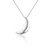 SFERT 925 Sterling Silver Delicate Crescent Moon Pendant Necklace