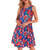 Boho Summer Dresses for Women 2023 Women Beach Floral Tshirt Printed Sundress Sleeveless Pockets Casual Loose Tank Dress Red
