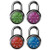 Master Lock 1505D Padlock, Standard Dial Combination Lock, 1-7/8 in. Wide, Assorted Colors Pack of 4
