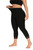 ELISS Women's Plus Size Modal Capri Leggings with Lace Trim Black 3X-Large