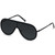 LYZOIT Rimless Oversized Aviator Sunglasses for Women Men Flat Top Shield Frameless Sun Glasses Big Black Shades