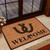 Welcome Horseshoe Indoor and Outdoor Doormat,Novelty Flannel Floor Mat with Non-Slip Rubber,Horseshoe Home Decorative Welcome Doormat 24x16 Inch