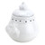 Garlic Bowl, Pottery Italian Ceramic Garlic Keeper Terra Cotta - White
