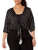 Star Vixen Women's Plus-Size 3/4 Sleeve Tiefront Shrug, Black/White dot, 1X
