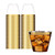 25 Pcs Gold Plastic Cups with Gold Rim,Renococo 9Oz Disposable Party Cups,Clear Disposable Tumblers,Old Fashioned Tumblers,Gold Rimmed Plastic Cups,Wedding Cups,Party Drinking Cup,Beverage Cup