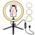 10" Selfie Ring Light with Tripod Stand & Cell Phone Holder, LATZZ Dimmable Desktop LED Lamp Camera Ringlight for Live Stream/Makeup/YouTube Video/Photography