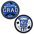 Gatherfun 2024 Graduation Party Supplies Blue Dinnerware Disposable Paper Plates for Congrats Grad Party Decorations, Serve 80