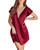 Ekouaer Women's Nightgown Silk Sleepwear Satin Pajama Dress Elegant Sleep Dress Nightshirt Wine Red Large