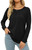 Black Shirts for Women Long Sleeve Tops Loose Casual Blouses Fashion Clothes Fall Tops Black L