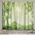 Ambesonne Green Leaf Kitchen Curtains, Abstract Trees in Japanese Forest Botanical Oriental Outdoors, Window Drapes 2 Panel Set for Kitchen Cafe Decor, 55" x 39", Lime Green