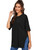Floerns Women's Casual Basic Short Sleeve Loose T-Shirt Tee Tops Black XL