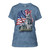 The Mountain Women's Wolf Flag Apparel, Blue, Small
