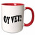 3dRose Oy, vey. Funny saying. Yiddish. Two Tone Mug, 11 oz, Red/White
