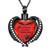 shajwo Crystals Heart Urn Necklaces for Ashes for Women Men Cremation Jewelry Keepsake Pendant Memorial Locket Ash Holder,Black-Red