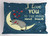 Ambesonne I Love You Pillow Sham, Sleepy Cat Holding Hearts Over The Moon at Night Sky, Decorative Standard King Size Printed Pillowcase, 36" X 20", Yellow