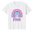 Kids Girl's 5th Birthday Boho Rainbow Five 5 Years Old T-Shirt