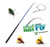Kat Fly Teaser Wand with 3 Bee Cat Teasers Attachment Refills - Blue Wand