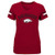 NCAA by Outerstuff NCAA Arkansas Razorbacks Youth Girls "First Line" Short Sleeve V-Neck Tee, Dark Red, Youth Medium(10-12)