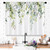 Opeoddie Green Eucalyptus Leaves Kitchen Window Curtains Rustic Spring Blossom Boho Floral Flower Short Cafe Botanical Plant Curtains for Bathroom 2 Panels Window Treatment Tiers Drapes 27.5x39 Inch