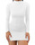 SASIMIC Women's Bodycon Long Sleeve Ribbed Mini Pencil Dress Sexy Short Club Dresses, Medium, White
