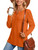 Aodemo Women's Fall Long Sleeve Henley Tops Button Up Tunic Casual Loose Plus Size Blouse For Leggings 2XL, Orange