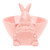 DOITOOL Bunny Candy Dish Easter Rabbit Bowl Ceramic Fruit Bowl Snack Serving Bowl Easter Salad Dessert Bowl Table Decoration (Pink)