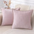 decorUhome Chenille Soft Throw Pillow Covers 18x18 Set of 2, Farmhouse Velvet Pillow Covers, Decorative Square Pillow Covers with Stitched Edge for Couch Sofa Bed, Blush Pink