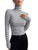 Floerns Women's Long Sleeve Slim Fit Turtleneck Basic T-Shirts Black and White Medium