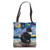 Tuxedo Cat on Beach Starry Night Impressionist Art by Aja Tote Bag