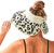Women Sun Visors Wide Brim Foldable Packable Ponytail Beach Hat Straw Leopard Roll Up Bow Visor Sun Hats(White)