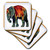 3dRose Framed Victorian Circus Elephant - Soft Coasters, Set of 8 (CST_39610_2)