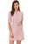 Allegra K Women's Button Down Ruffle Neck Tie Waist Belted Shirt Dress X-Small Pink