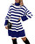 Langwyqu Women's Striped Turtleneck Sweater Dress Long Sleeve Loose Knit Fall Casual Soft Pullover Sweaters Top Navy Blue