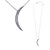 Sterling Silver Necklace w/ CZ Stones Crescent Moon Pendant