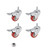 SungMi 4 Pack 3" Heavy Duty Caster Wheels Polyurethane PU Swivel Casters with 360 Degree Threaded Stem 800lb Total Capacity for Set of 4 Red (4 with Brakes) Nuts Include SM-AMS-230008