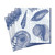 Caspari Netting and Shells Paper Luncheon Napkins in Blue, Two Packs of 20