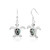 Sterling Silver Abalone Paua Shell Turtle Dangle Hook Earrings