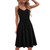 Summer Sun Dress for Women Casual Beach Floral V Neck Tie Front Spaghetti Strap Casual Sundress with Pockets