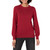 Amazon Essentials Women's Soft Touch Pleated Shoulder Crewneck Sweater, Dark Red, X-Large