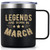 Lifecapido Birthday Gifts for Men, Legends Are Born In March Insulated Coffee Mug 12oz, March Birthday Gifts Aries Gifts Pisces Gifts Horoscope Gifts for Men Friends Dad Husband boyfriend Son, Black
