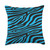 Blue Zebra Print Pattern Throw Pillow