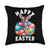 Happy Easter Zebra Egg Basket Easter Spring Egg Hunting Throw Pillow