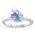 White Simulated Opal Classic Unicorn Ring New .925 Sterling Silver Band Size 9