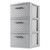 3-Drawer Wide Weave Design Storage Tower, Gray Frame & Drawers w/Driftwood Handles, Brown, Case of 1 (Gray)