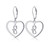 S925 Sterling Silver Heart Dangle Drop Leverback Clasp Lever back Earrings for Women Cat Kitty Jewelry Gift
