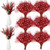 Riceshoot 50 Pcs Christmas Tree Picks Sprays Artificial Glitter Stem Ornaments, Decorative Branches Twigs Sprigs Sticks for DIY Xmas Tree Wreath Garland Vase Holiday Wedding Home Decoration (Red)