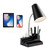 lianheng Small Desk Lamps for Home Office, Table Lamp with USB Port and Outlet, Desktop Lamp with Pen Holder, Flexible Gooseneck Desk Lamp, Black Table Lamp for Reading Study