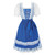 Parlsdy Women's German Dirndl Dress Oktoberfest Costume Women Bavarian Oktoberfest Dress for Women Beer Costume Blue-L